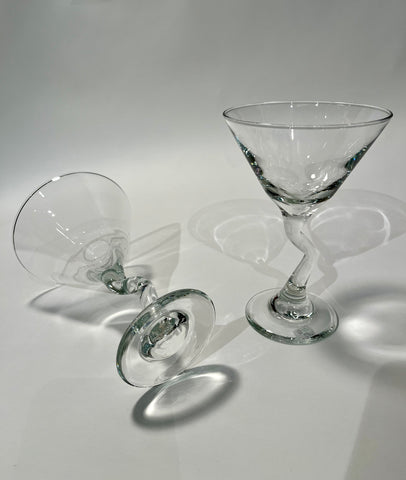 Squiggle Stem Martini Glasses