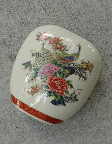 Peacock & Peony Vase