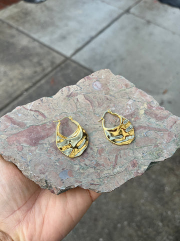 Crinkle Gold Hoops