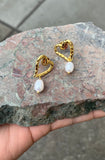 Heart Pearl Earrings