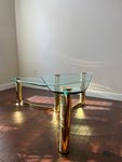 Pace Style Mid Century Brass and Glass Two Tier Coffee Table